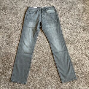 Warp + Weft Men’s Light Grey ORD Chicago Straight Leg Jeans 30 NEW Stretch Gray